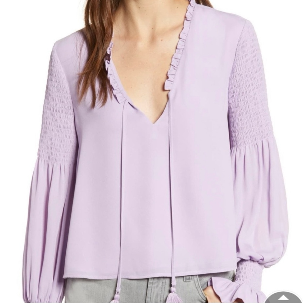 Rebecca Minkoff light purple cropped blouse